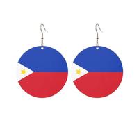 Round Dangle Earrings the Philippines Flag Acrylic Geometry Circle Drop Earrings Vintage Disc Statement Earring Round Circle Stud Earring Jewelry For Women Girls