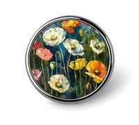 Round Dark Green Plants Brooch Classic Mini Pin 1 Inch Aluminum Alloy Lapel Pin Personalized Button Badge for Backpack Hat Suit Jacket Clothing Decoration