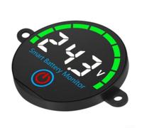 Round DC Voltage Indicator for Power Cell Applications with Adjustable Low Settings and Built-in Memory Function (White)