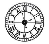 Round Decorative Wall Clock - Vintage Large 60cm Wall Clock | Silent & Non-ticking | Roman Numerals Clock | Easy To Hang & Lightweight | Stylish & Functional | Ideal For Home, Office, Indoor, Outdoor