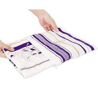 Round Designs Messianic Menorah Tallit Prayer Shawl Tzitzit Jewish Christian Scarf Man Woman (Purple Messianic)