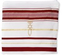 Round Designs Messianic Menorah Tallit Prayer Shawl Tzitzit Jewish Christian Scarf Man Woman (Red Yeshua)