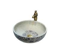 Round Diameter 40cm Wash Basin Ceramic Bathroom Art Antique Balcony Toilet Sink for Lavatory Cloakroom Vanity Unit