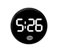 Round Digital Car Clock, Car Mini Digital Clock for Dashboard, Car Interior, Small Mini Car Dashboard Accessories, Digital Timer Easy To Read Time for Automotive Boat Bike Decoration (Black)
