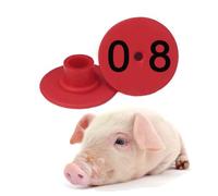 Round Digital Ear Tags for Pigs, Sheep, Cattle and Livestock - Large and Clear Words, Not Easy to Take Off