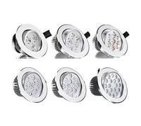 Round dimmable Downlight 3W/4W/5W/7W/9W/12W/ LED Ceiling Spotlight Embedded high-Power ac85-265V(Sand Silver,4000K Neutral Light,9W)