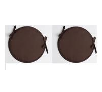 Round Dining Garden Chair Cushion Foam Seat Cushions Tie On Seat Pads Pack of 2 (coffee)
