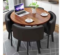 Round Dining Room Table Set with 4 Chairs - Stylish Reception Table & Chair Set for Living Room Home Office Farmhouse and Office Reception Areas