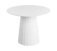 Beliani Dining Table Plato White 100 Cm 100 Cm Metal