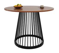 Round Dining Table (80x80x76 cm) - Metal Legs Medium Density Fiberboard Top Perfect for Kitchen & Living Room Seats 4 Modern Coffee Table Design.