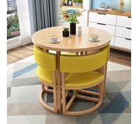 Round Dining Table and Chair Set, Office Reception Negotiation Table and Chair Combination, Leisure Area Home Balcony Small Round Table, Suitable for Lounge, Living Room ( Color : Bright yellow )