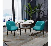 Round Dining Table and Chairs Set for Small Spaces 2Tier Design Coffee Color Ideal for Office Reception and Café with Storage Space.