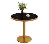 Round Dining Table for 4-6 People Modern Industrial Style Faux Marble & Metal Coffee Table Small Round Wood Table for Home Office Living Room & Kitchen.