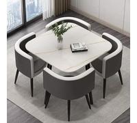 Round Dining Table for 4 Small Coffee Table Modern Square Dining Table for Living Room & Reception Stylish Home Furniture (Color: T)