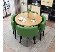 Round Dining Table for 4 with Chairs Marble Table and Chairs Table Four Chairs Office Reception Desk and Chair Set Marble Table and Chairs Table Four Chairs Office Suitable for Lounge, Living Room ( C
