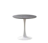 Round Dining Table, Metal Pedestal Base, Modern Mid-Century Design, Suitable for Kitchen and Leisure Use, Seats 1-4 People