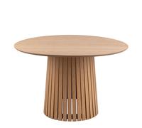 Round Dining Table - Oak or White Oak, Conical Base, Seats 4, Nordic Design