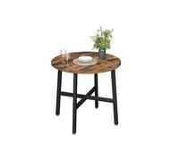 Round Dining Table, Rustic Brown and Black