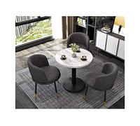 Round Dining Table Set - 60cm Table and Chair Set for Home Office Conference Room Lounge Meeting Room Gray Color Stylish Furniture for Modern Spaces