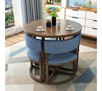 Round Dining Table Set 80cm Coffee Table & 4 Chairs for Small Spaces Perfect for Office Conference Apartment Kitchen Balcony Cafe Lounge and Dining Room.