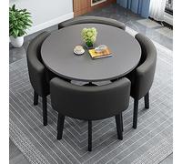 Round Dining Table Set 80cm Simple Reception Table with Chairs Ideal for Conference Rooms Cafes Balconies Modern Low Table and Chair Ensemble Stylish Home Furniture.