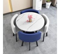 Round Dining Table Set for 4, 31.5 Inch Simple Kitchen Table, e & White Conference Table, Perfect for Restaurant, Bar, Lounge, Home Dining Room Furniture.