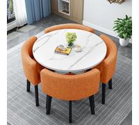 Round Dining Table Set for 4 - Multifunctional Conference & Reception Table Perfect for Business Meetings Club Gatherings 80cm/31.5in Stylish & Durable Design