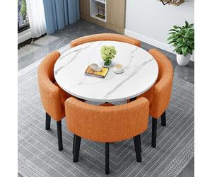 Round Dining Table Set for 4 - Multifunctional Conference & Reception Table Perfect for Business Meetings Club Gatherings 80cm/31.5in Stylish & Durable Design