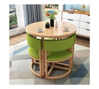 Round Dining Table Set for 4 - Space-Saving Chairs and Table for Kitchen, Dining Room, Office, Meeting Room, Lounge Area, Bedroom