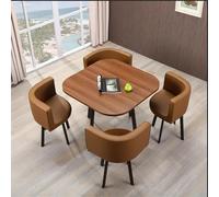 Round Dining Table Set for Kitchen 5-Piece Breakfast Table & Chairs 31.5"x29.5" Conference Table with 4 Chairs Modern Round Design for Dining Room Bar or Cafe
