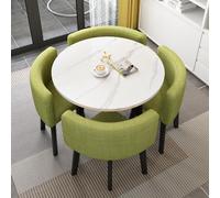Round Dining Table Set for Kitchen & Breakfast Bar Small 31.5" Round Table with Chairs Modern Conference Table for Dining Room 80x75cm Furniture