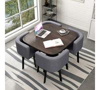 Round Dining Table Set, Small Kitchen Breakfast Bar Furniture, 80x75cm (31.5x29.5in), Perfect for Dining Room, Kitchen, and Conference Use