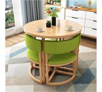 Round Dining Table Set - Space-Saving Office Reception Conference Table with Chairs for Apartment, Study, Balcony, Lounge, Coffee & Meeting Rooms