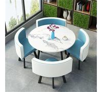 Round Dining Table Set with 4 Chairs - 5-Piece Breakfast Bar Furniture for Kitchen & Dining Room - 80x75cm/31.5x29.5in Modern Round Table & Chair Set