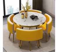 Round Dining Table Set with 4 Chairs - 5-Piece Kitchen Breakfast Bar Furniture, 31.5x29.5in Round Table and Stools for Dining Room and Kitchen #1