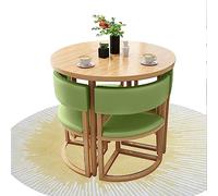 Round Dining Table Set with 4 Chairs Kitchen Bar Table for Balcony Living Room Combo with Backrest 80 cm Durcesser Ideal for Café Office Reception Library