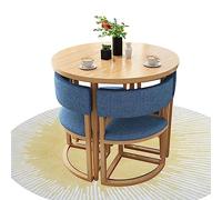 Round Dining Table Set with 4 Chairs Kitchen Bar Table for Balcony Living Room Table with Backrest 80 cm Furniture for Café Office Reception Library