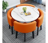 Round Dining Table Set with 4 Chairs - Modern Conference Table for Kitchen, Living Room & Dining Room - Stylish and Functional Furniture