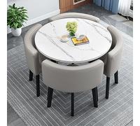 Round Dining Table Set with 4 Chairs - Modern Conference Table for Kitchen, Living Room & Dining Room - Stylish and Functional Furniture
