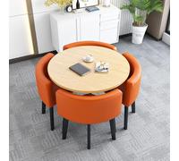 Round Dining Table Set with 4 Chairs, Modern Furniture for Conferences & Events, Perfect for Entertainment Room, Balcony, Living Room Decor