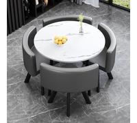 Round Dining Table Set with 4 Chairs Modern ining Room Fur 5Piece SpaceSaving Stacking Chair Ensemble Slish Kitchen Table and Chairs for Home