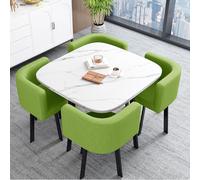 Round Dining Table Set with 4 Chairs - Space Saving Kitchen Table for Small Apartments, Conference Rooms & Restaurants - Easy to Assemble 80/90cm