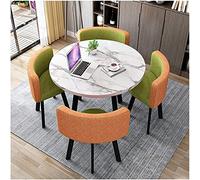 Round Dining Table Set with 4 Chairs Space Saving Modern Design 80cm 31in ge & Green Perfect for Small Spaces Stylish Dining Room Furniture