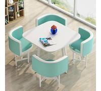 Round Dining Table Set with 4 Chairs Square Table with 5Piece Dining Set SpaceSaving Stacking Chairs Ele Living Room Fur Modern Design for Home Decor