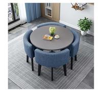 Round Dining Table Set with 4 Stacking Chairs NonSlip Rubber Feet Modern Design for Dining Room SpaceSaving 80cm/31.5in Perfect for Smals