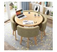 Round Dining Table Set with Soft Back Chairs, Rounded Corner Design for Kitchen and Dining, Includes 4 Comfortable Chairs