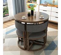 Round Dining Table Set80cm Coffee Table with 4 Chairs Perfect for Small Spaces Office Conference Apartment Kitchen Balcony Cafe Lounge and Dining Room.