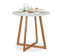 Round dining table Sturdy Lightweight Round Kitchen Table Bamboo Dining Table