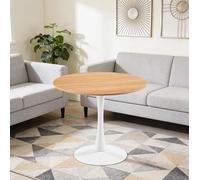 Round Dining Table, Walnut 42.1 Inches Pedestal Table for Dining Room | Round Dining Table with Thickened Top - Ideal for Dining Rooms, Offices, or Cafes for Stylish Gatherings