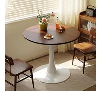 Round Dining Table with Metal Tulip Base, Space-Saving Pedestal Design for Small Apartments and Cafes, Easy Assembly Home Decor Solution, 60cm